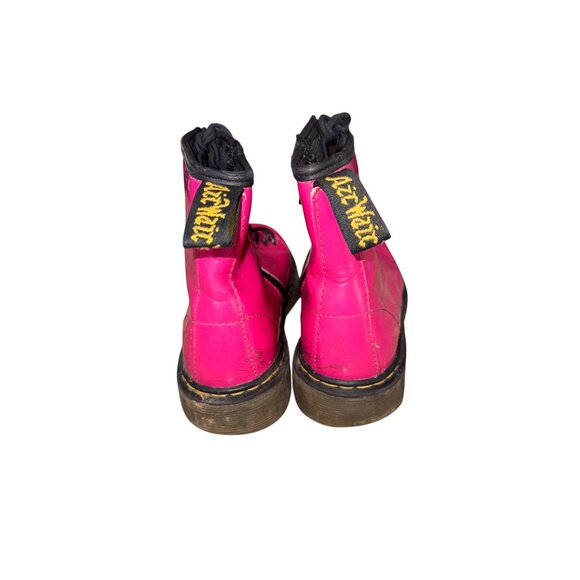 Dr. Martens Delaney Barbie Hot Pink Leather Kids Boots Size 4 With Zipper Laces - Picture 8 of 14